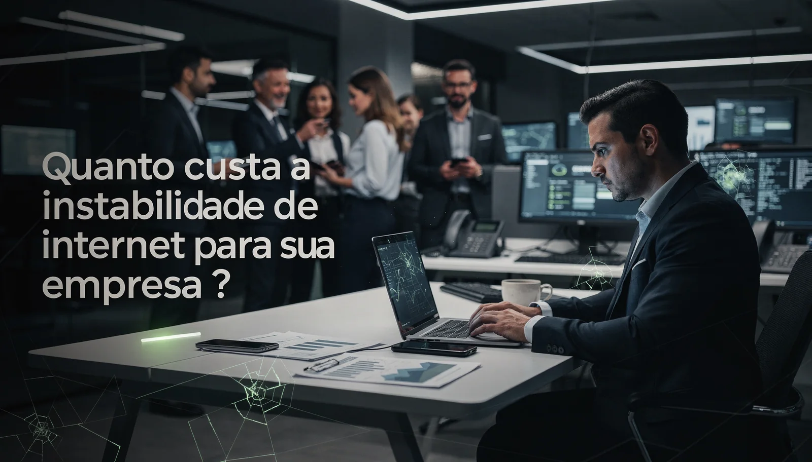 Capa da matéria Quanto custa uma internet instável para sua empresa? Descubra os prejuízos invisíveis da má conectividade